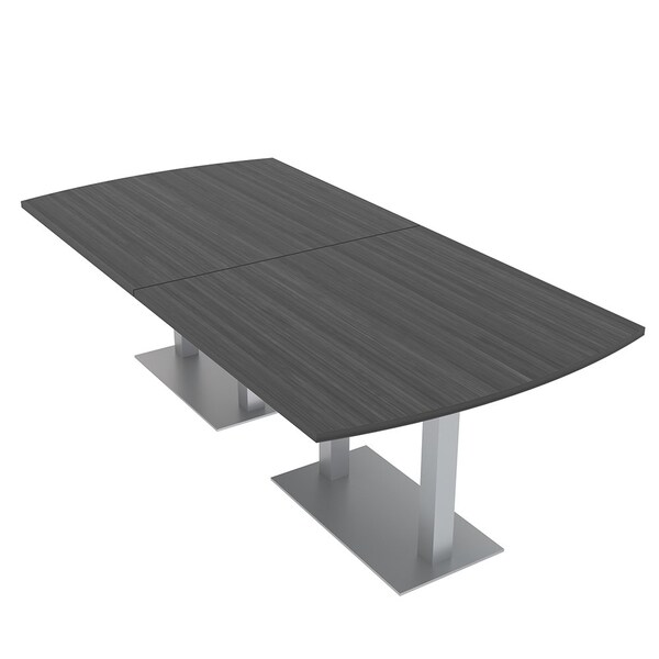 45 in W, 96 in L, 29 in H, Engineered Wood Top, Grey